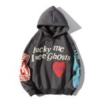 Lucky Me I See Ghost Hoodie -Dark grey