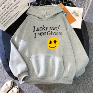 Lucky Me I See Ghosts print Hoodie